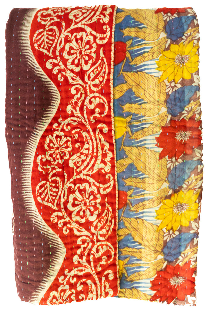 Kantha Throw Bed Quilt