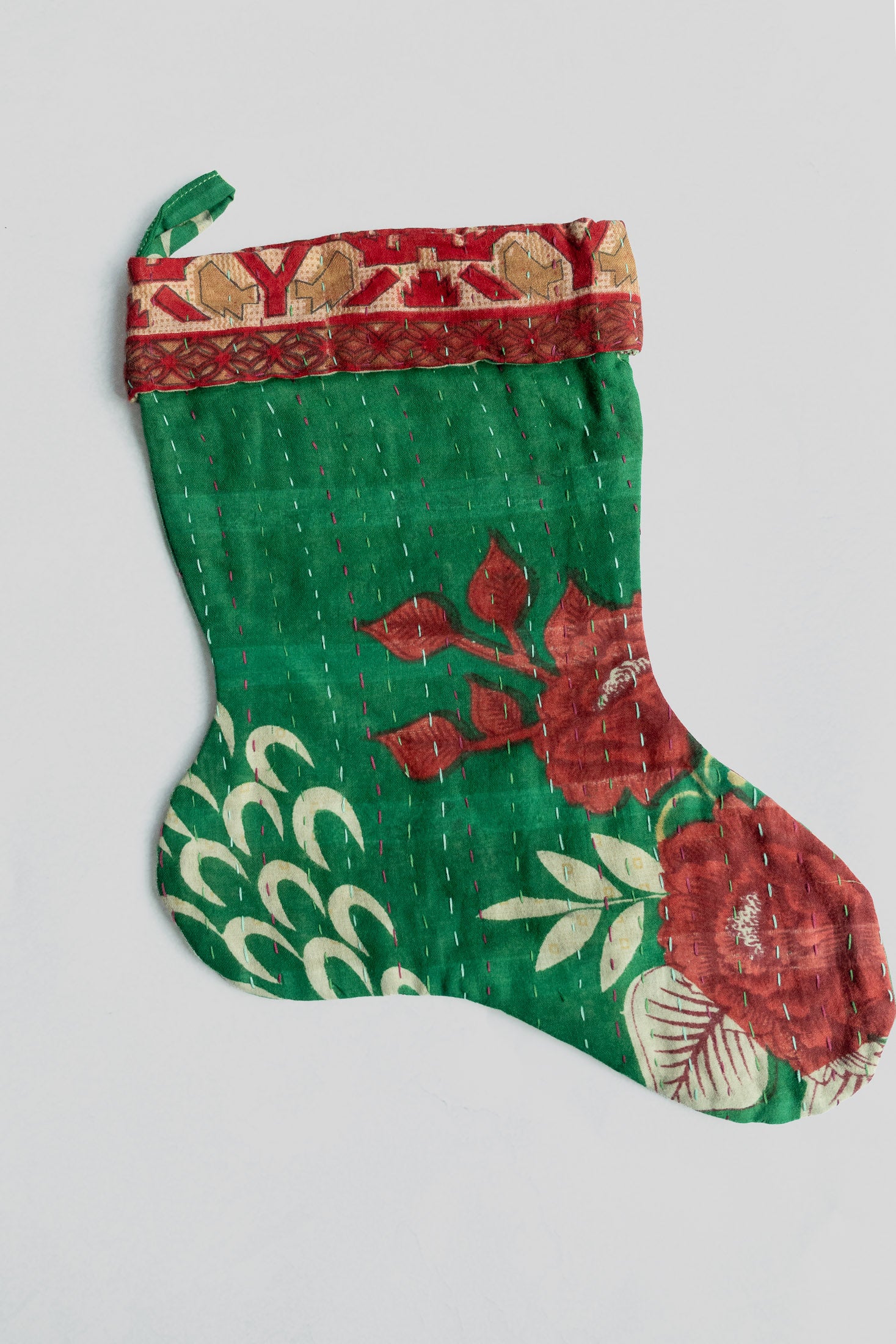 dignify Kantha Little Christmas Stocking No. 9