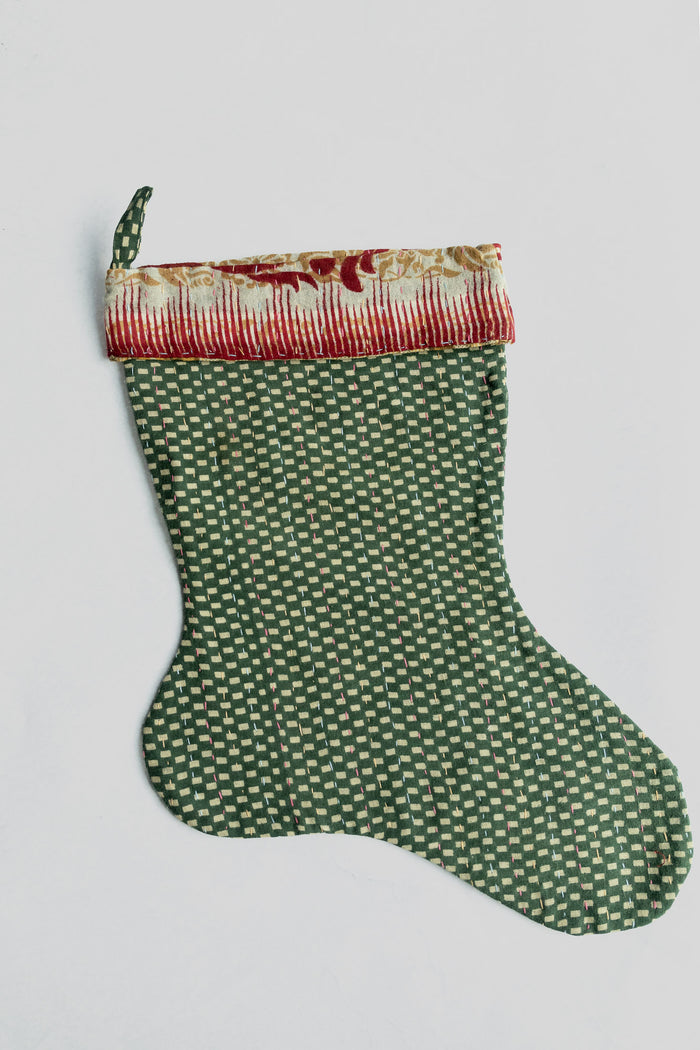 dignify Kantha Little Christmas Stocking No. 10