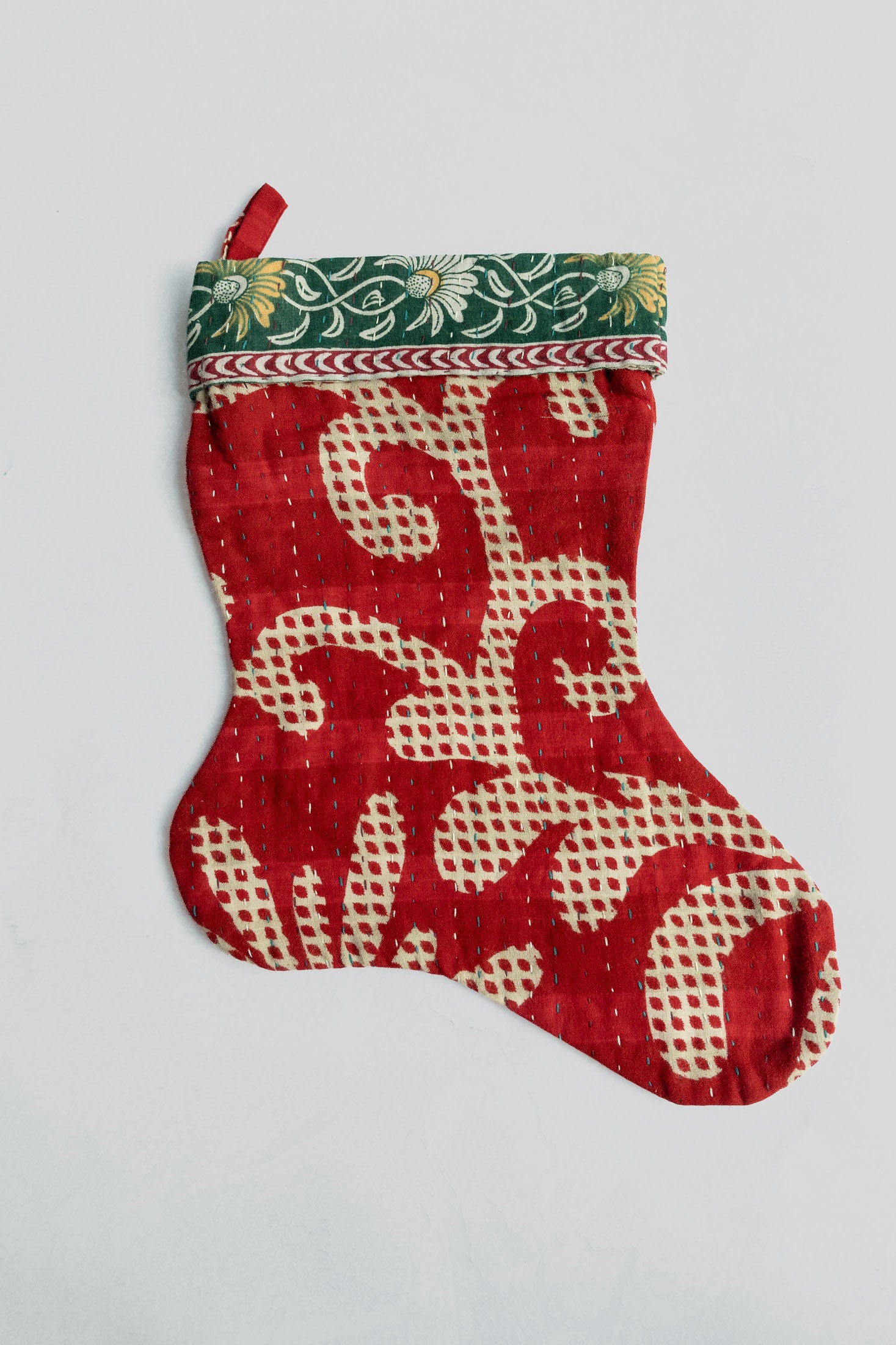 Kantha Holiday Stocking — Little No. 11