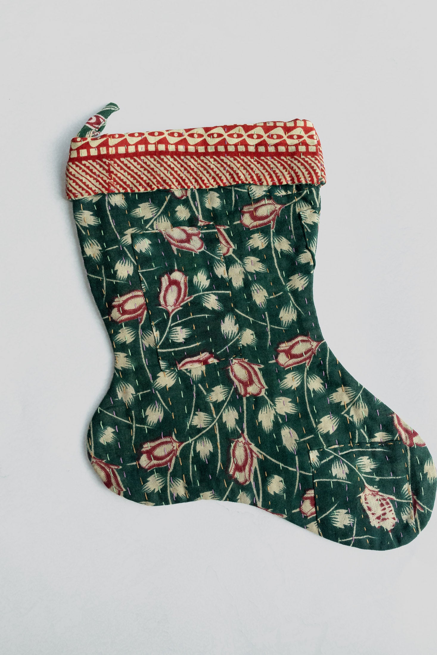 dignify Kantha Little Christmas Stocking No. 12