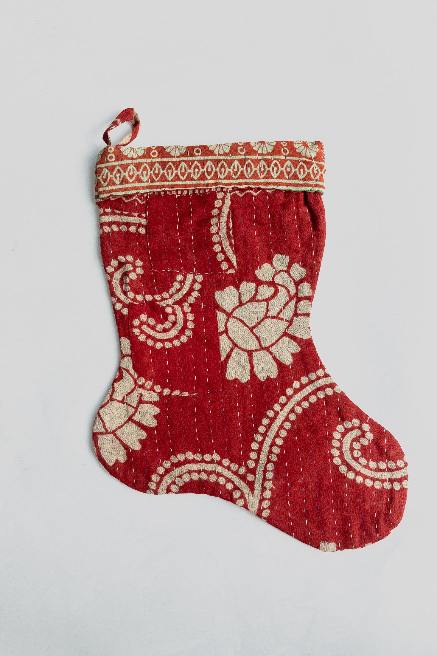 dignify Kantha Little Christmas Stocking No. 14