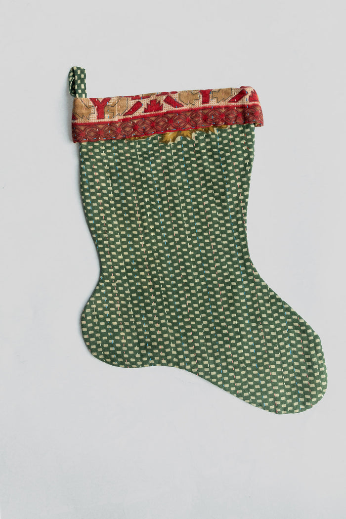 dignify Kantha Little Christmas Stocking No. 15
