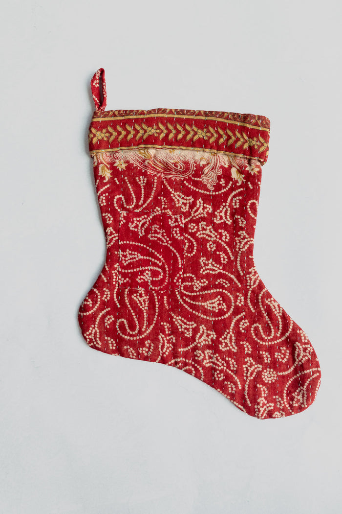 dignify Kantha Little Christmas Stocking No. 23