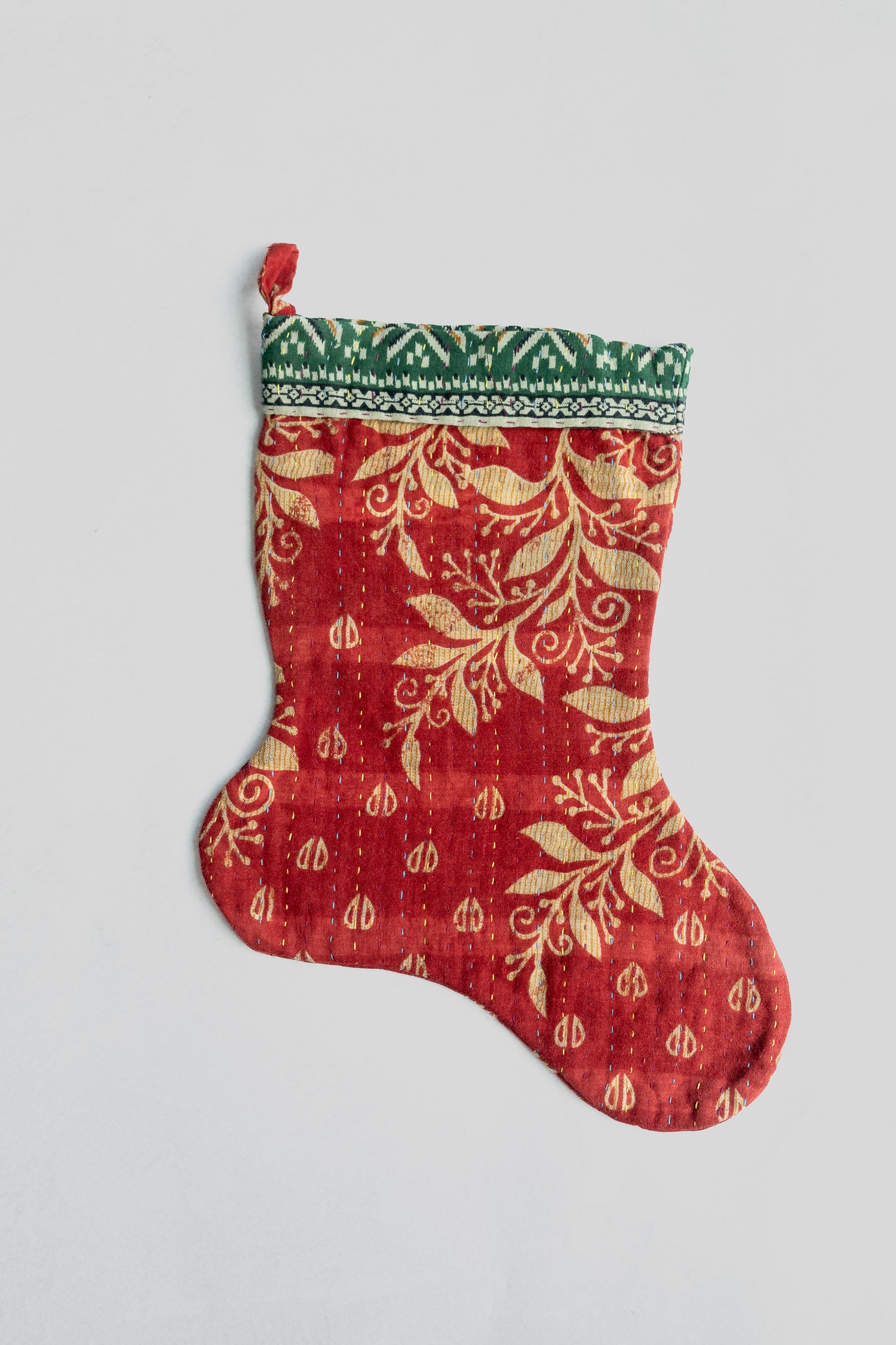 dignify Kantha Little Christmas Stocking No. 26