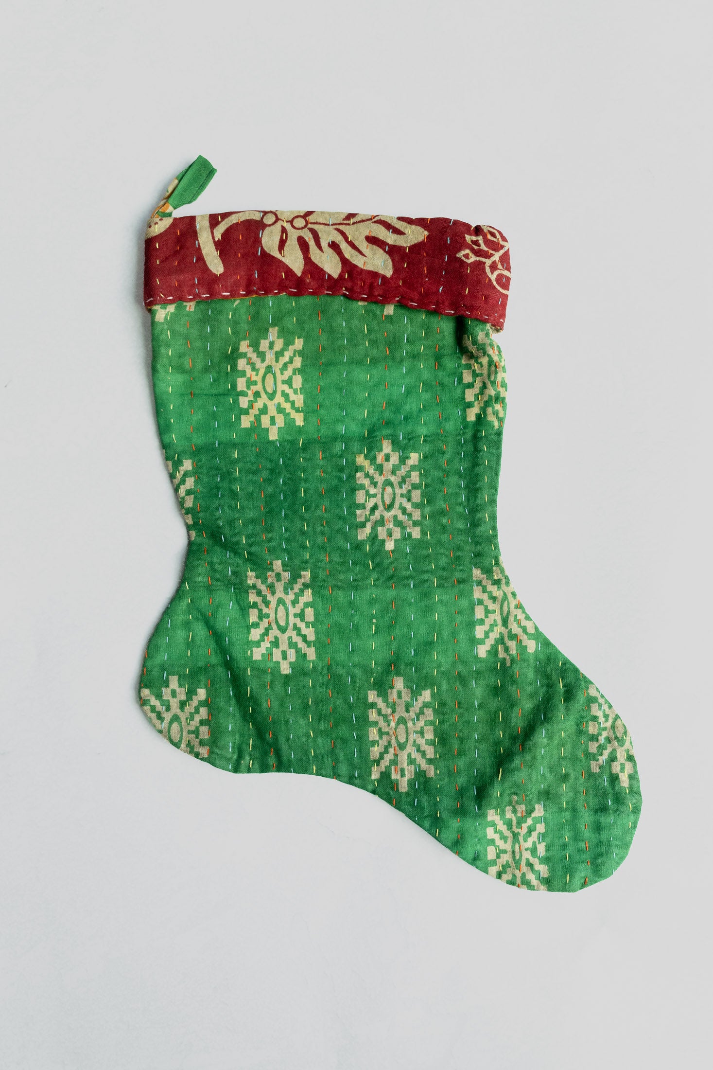 dignify Kantha Little Christmas Stocking No. 28