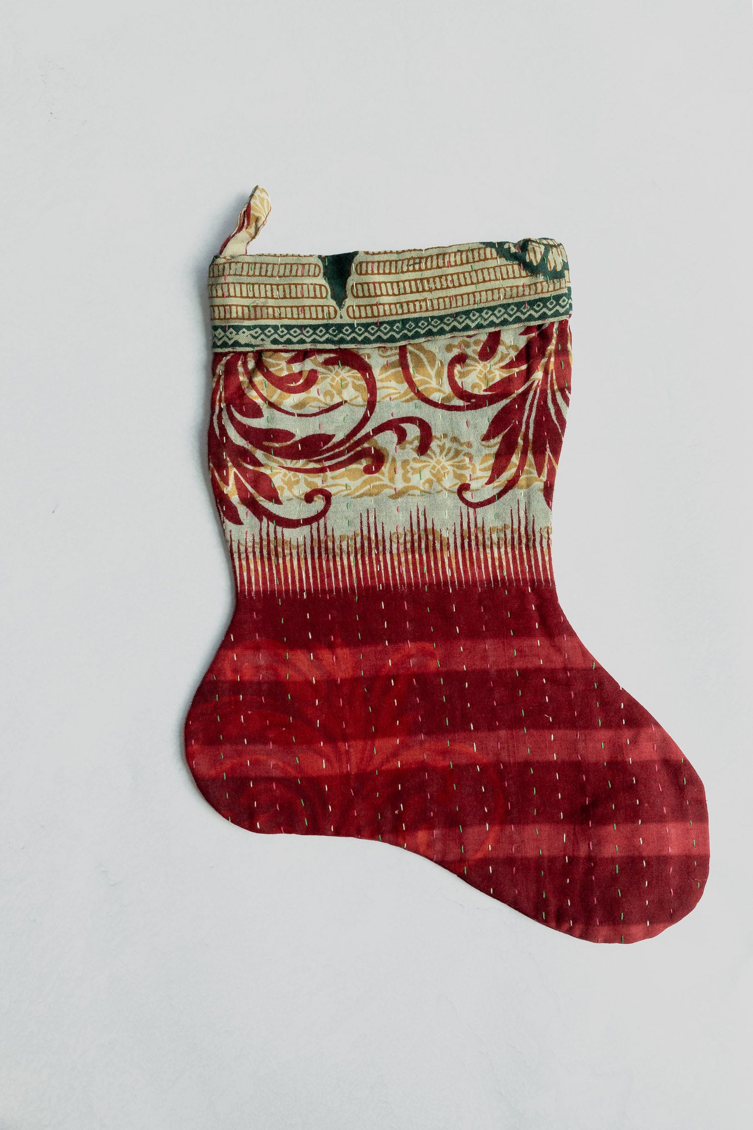 dignify Kantha Little Christmas Stocking No. 30