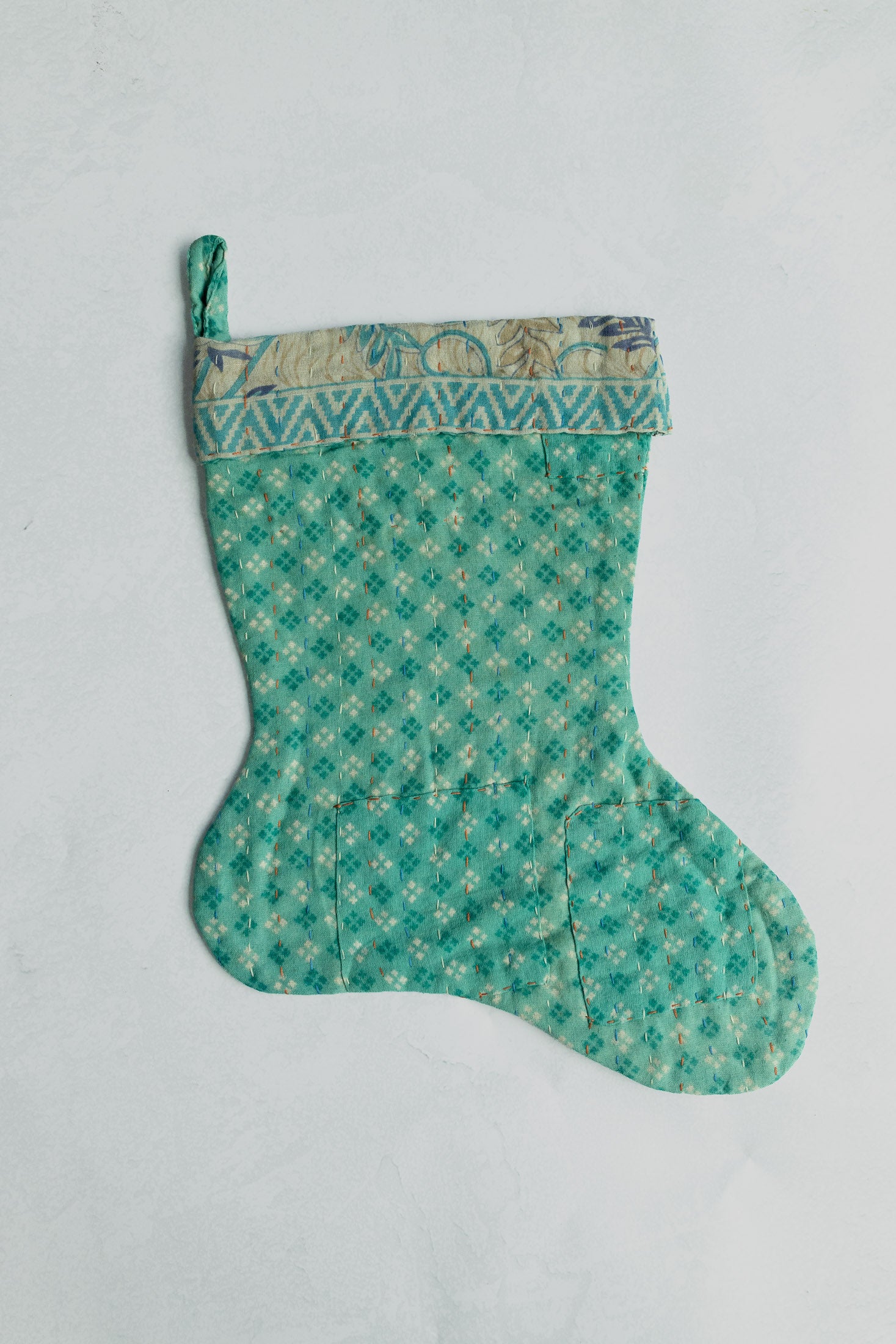 dignify Kantha Little Christmas Stocking No. 43