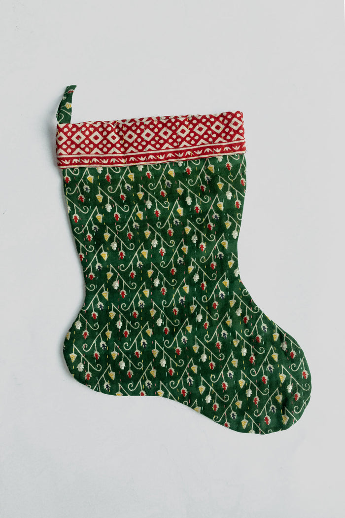dignify Kantha Little Christmas Stocking No. 6