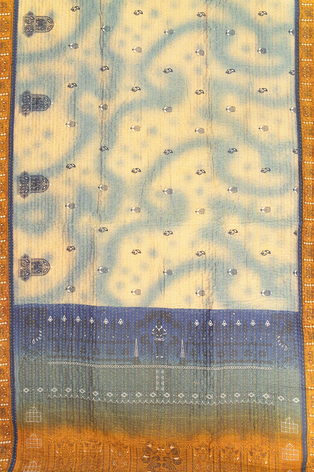Kantha Silk Throw Blanket