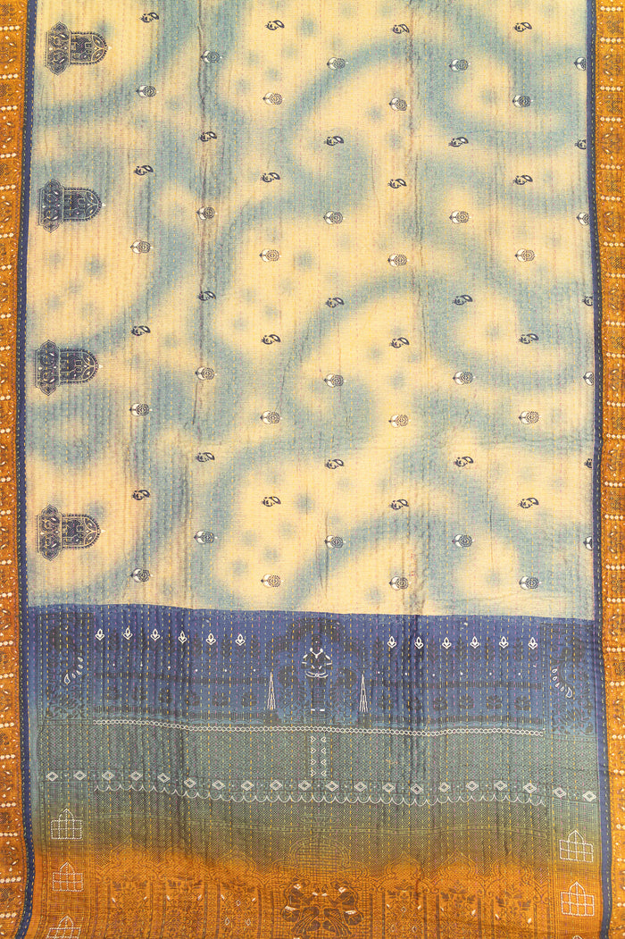 Kantha Silk Throw Blanket