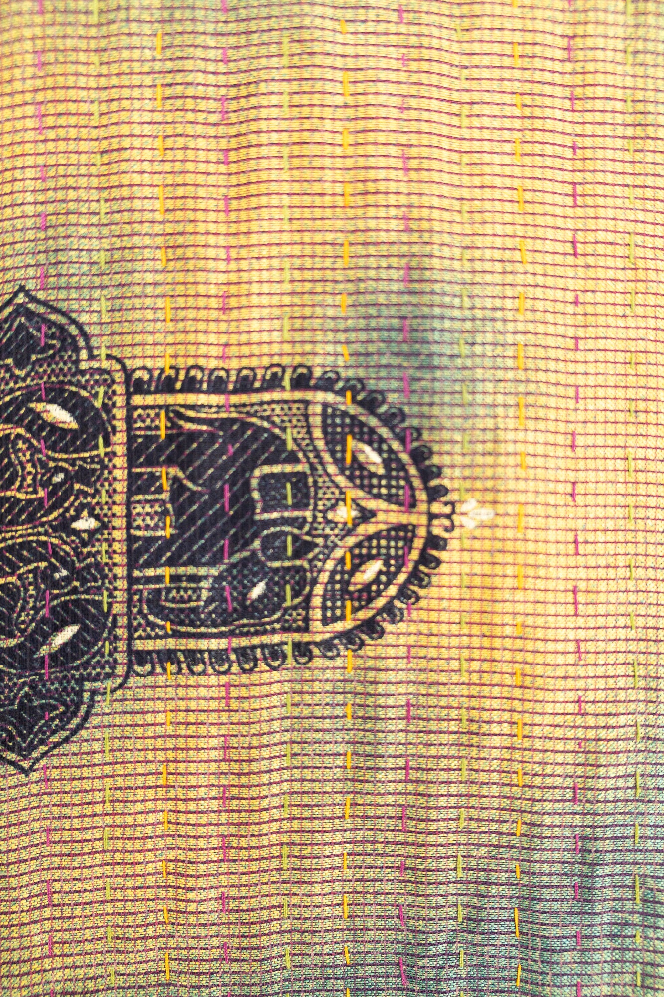 Moonlit Silk Blend Kantha Throw