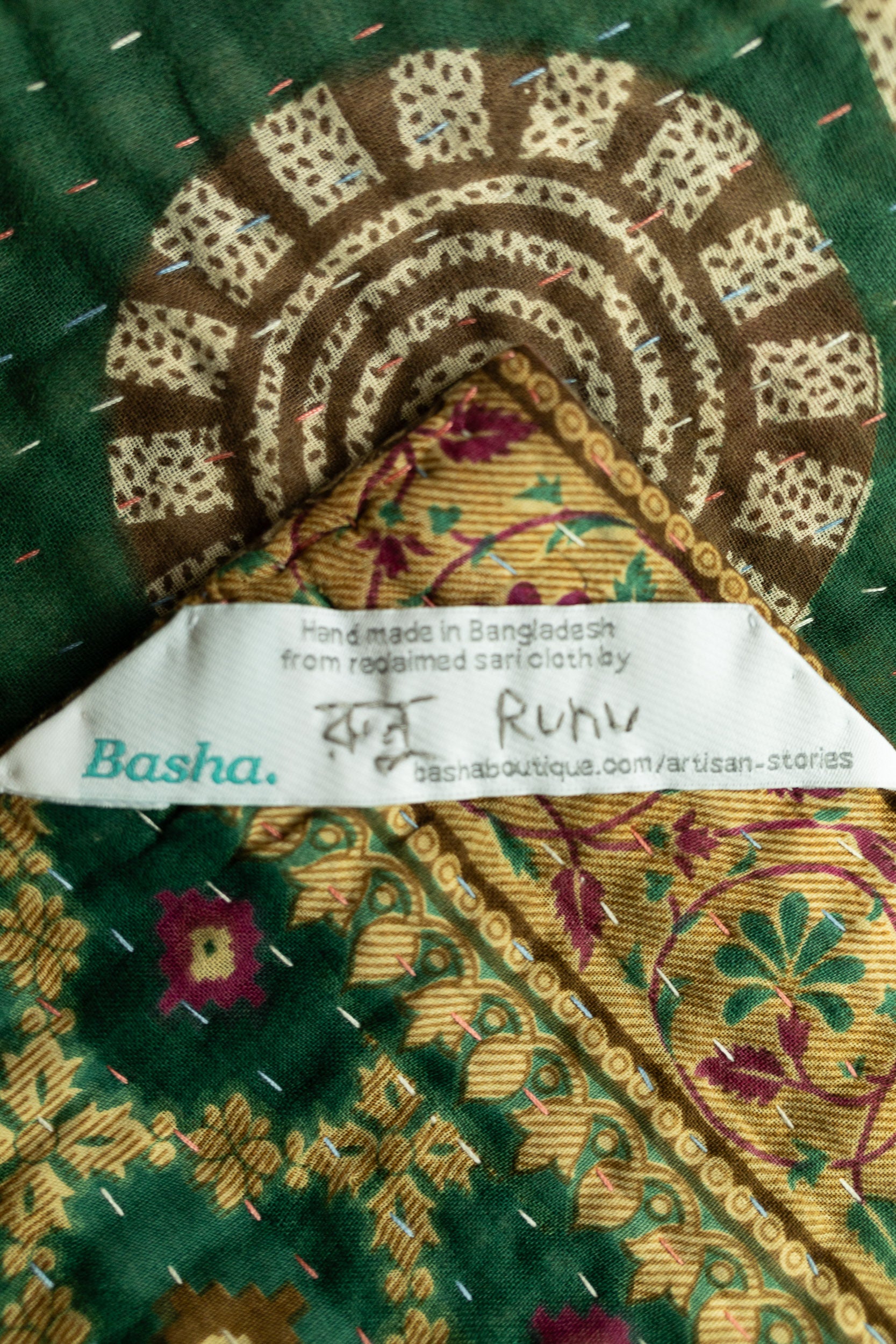 Mosaic Kantha Throw