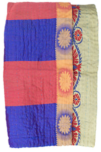 Near Silk Blend Kantha Throw Blanket