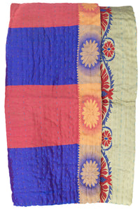 Near Silk Blend Kantha Throw Blanket