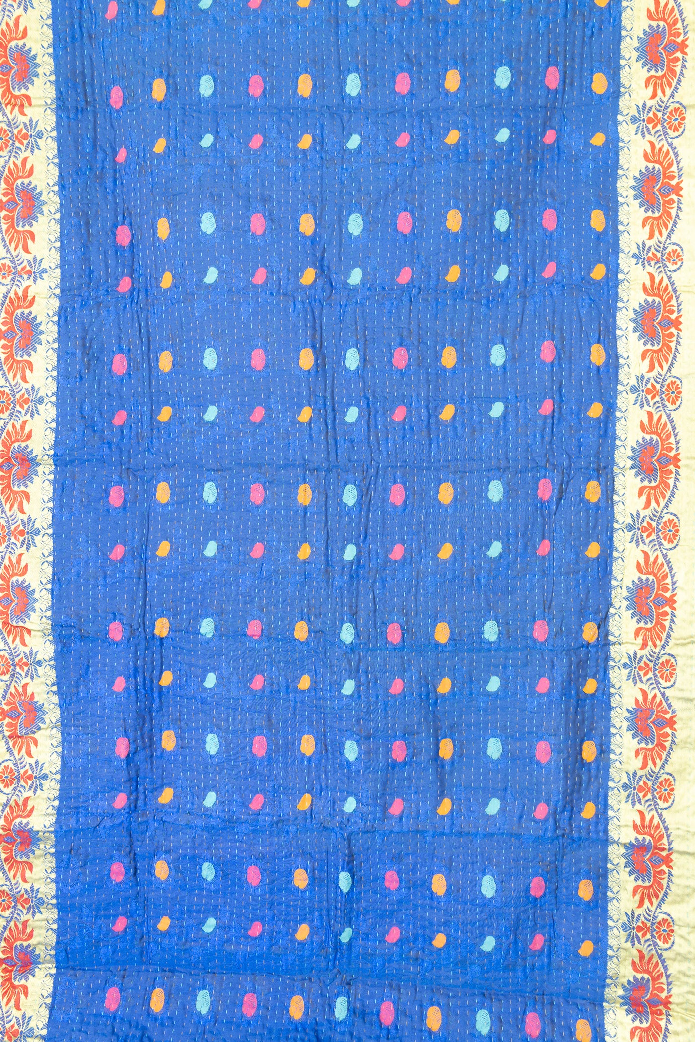 Near Silk Blend Kantha Throw Blanket