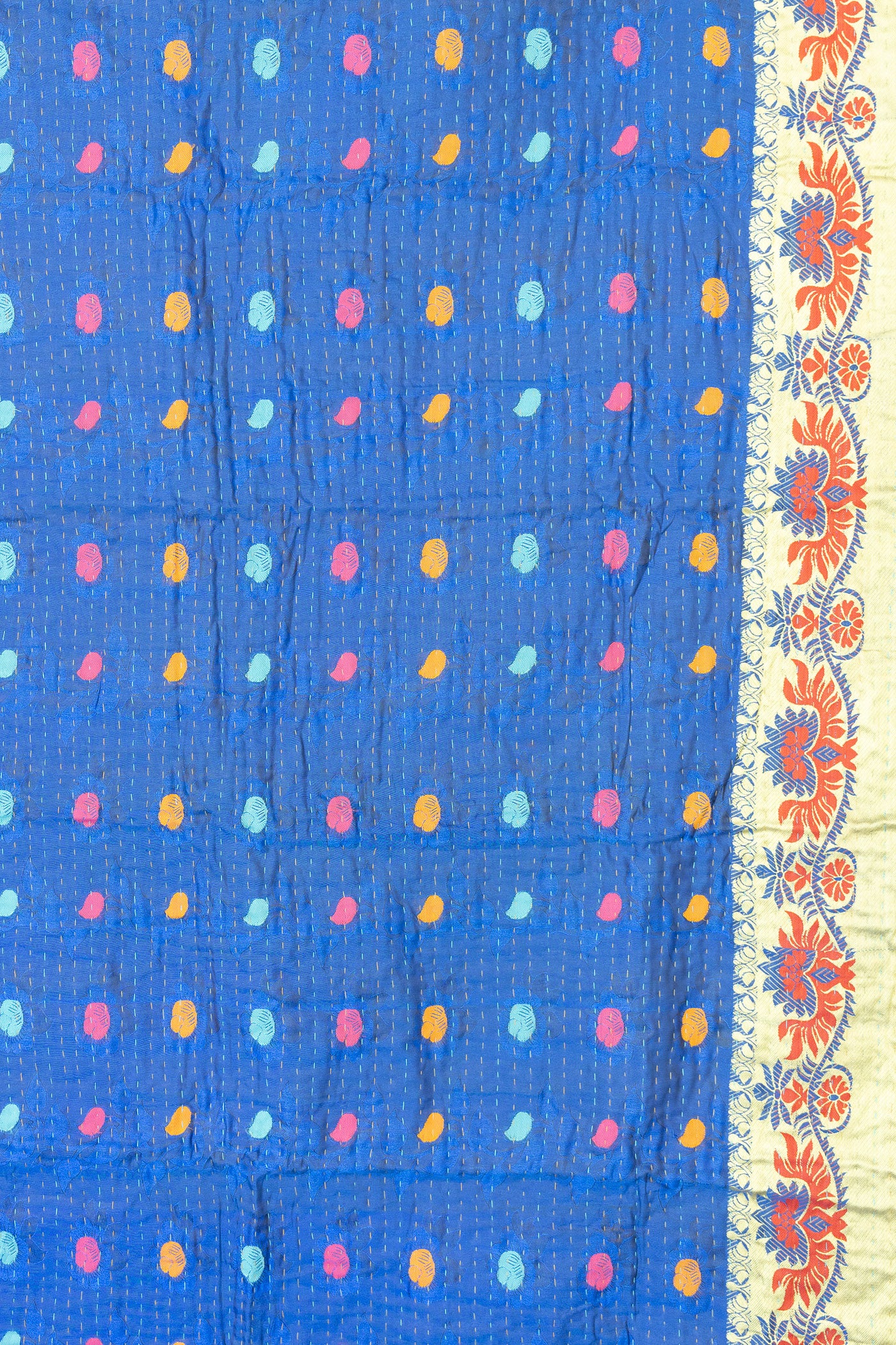 Near Silk Blend Kantha Throw Blanket
