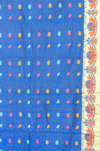 Near Silk Blend Kantha Throw Blanket