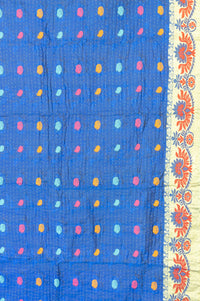 Near Silk Blend Kantha Throw Blanket