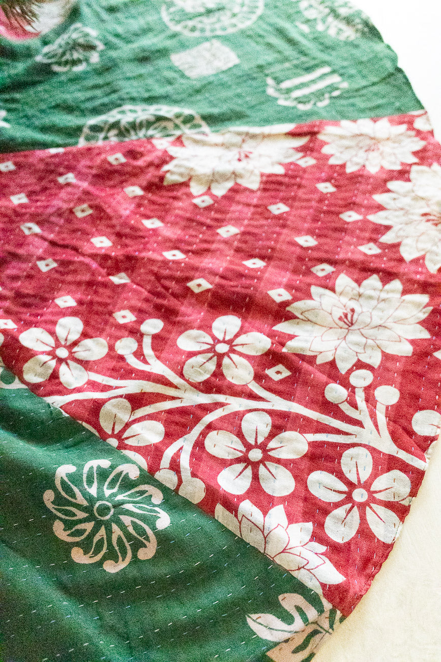 Kantha Christmas Tree Skirt - No. 1