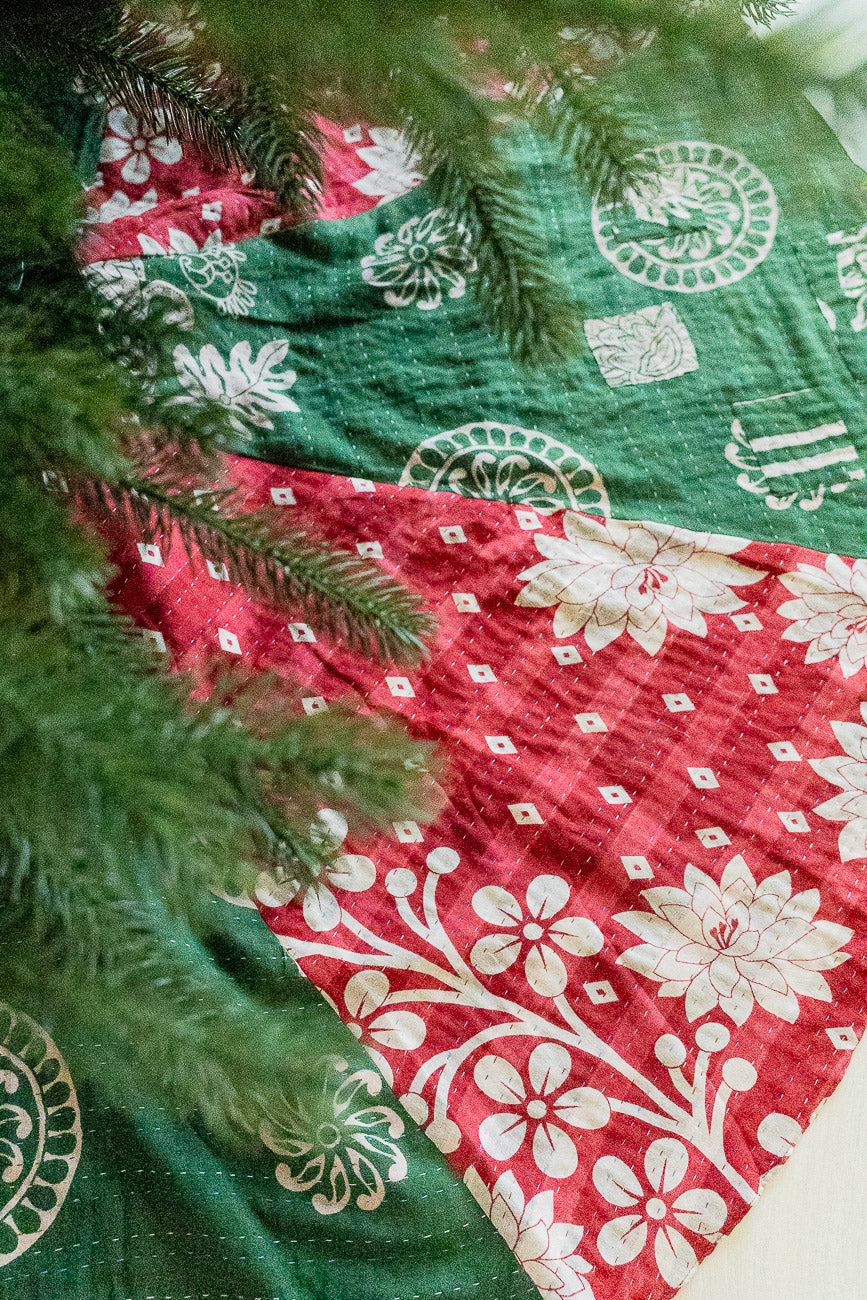 Kantha Christmas Tree Skirt - No. 1