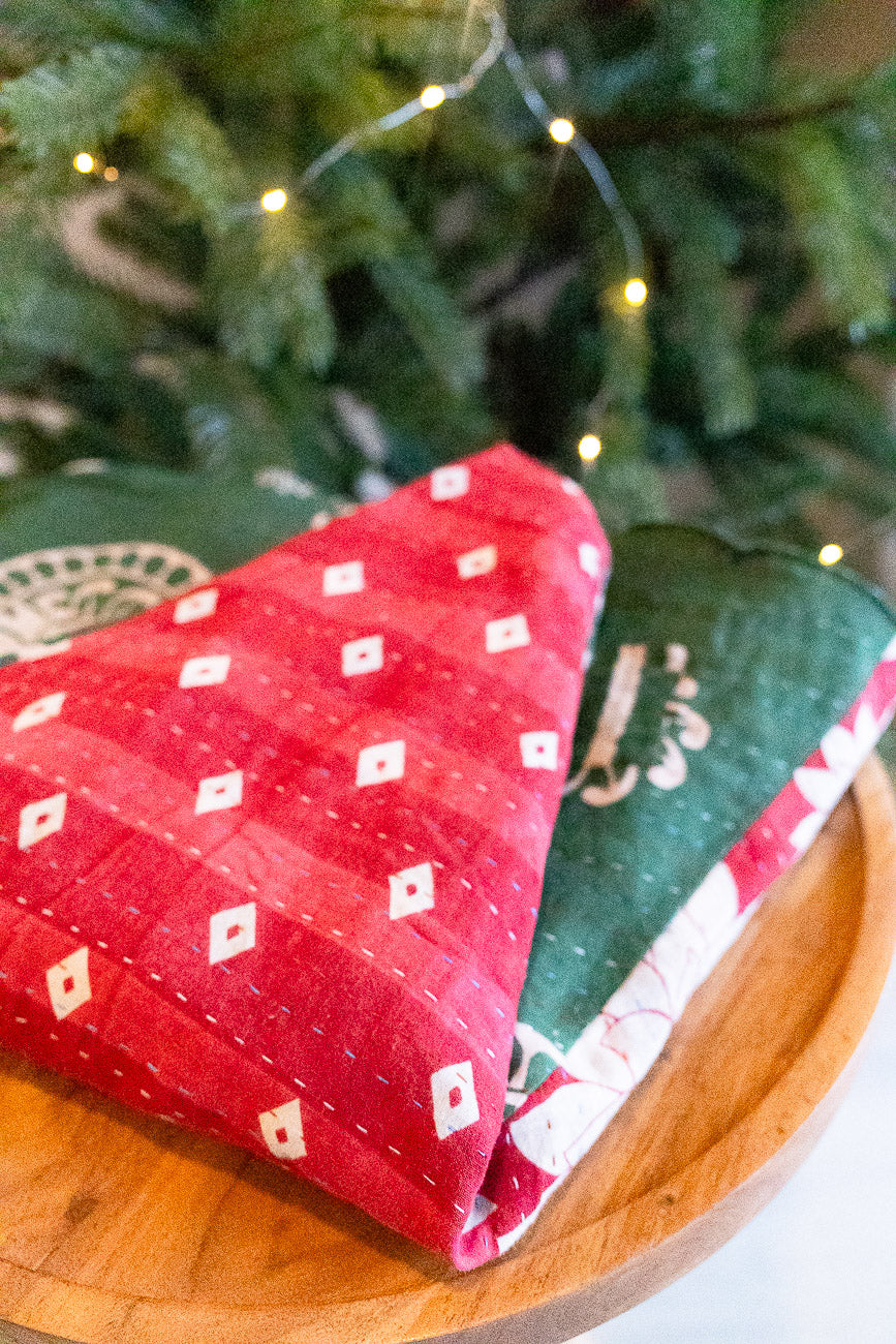 Kantha Christmas Tree Skirt - No. 1