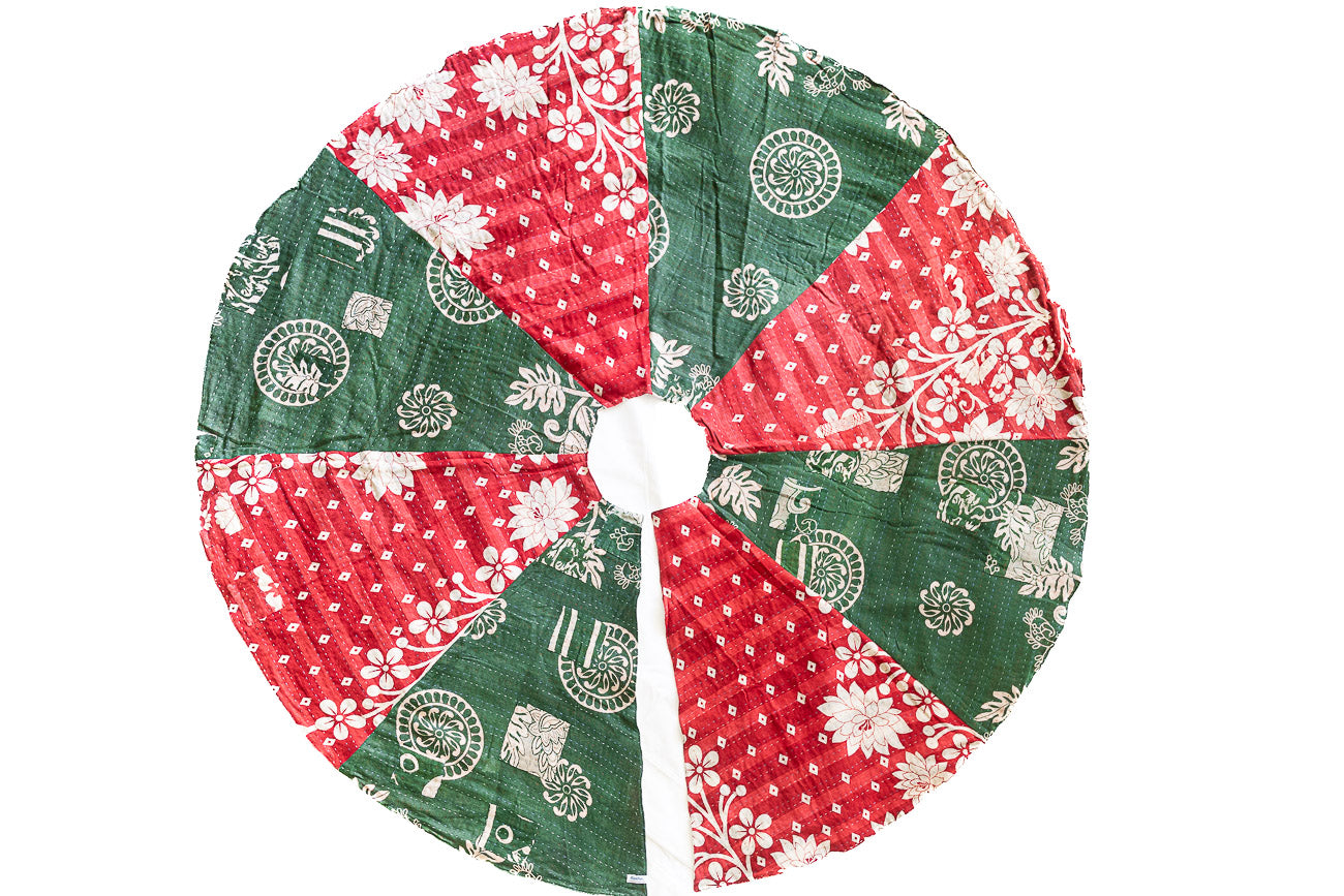 Kantha Christmas Tree Skirt - No. 1
