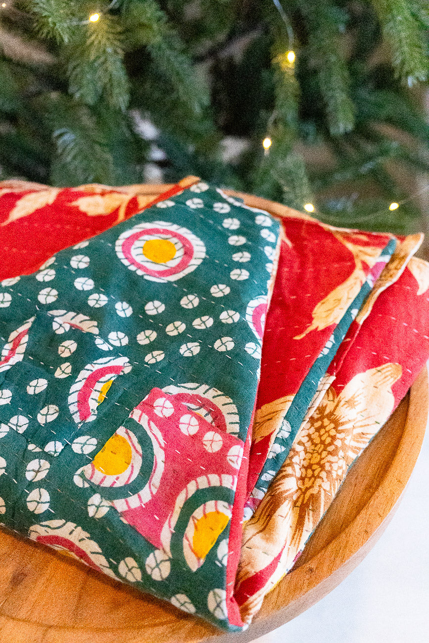Kantha Christmas Tree Skirt - No. 2