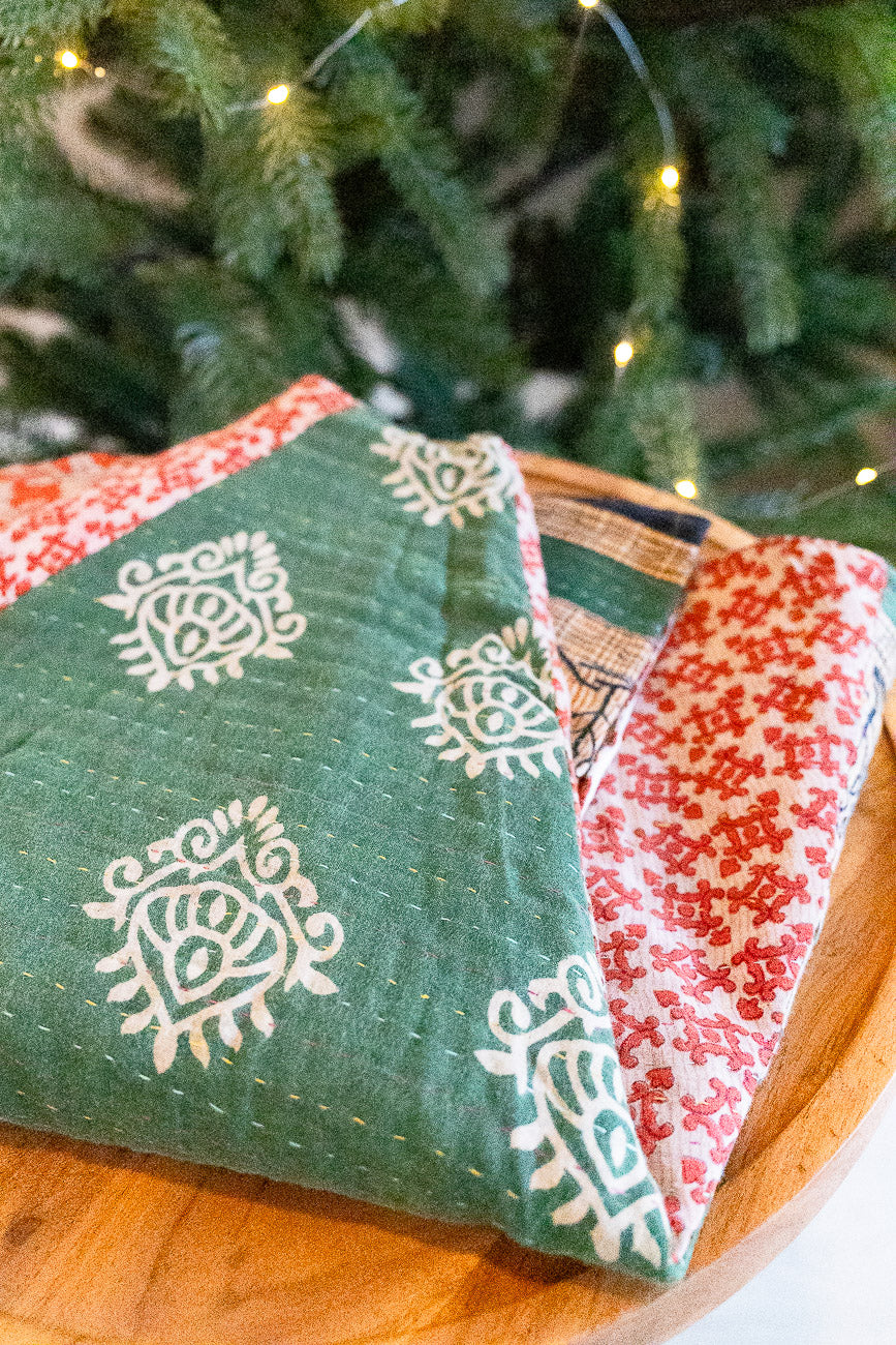 Kantha Christmas Tree Skirt - No. 6