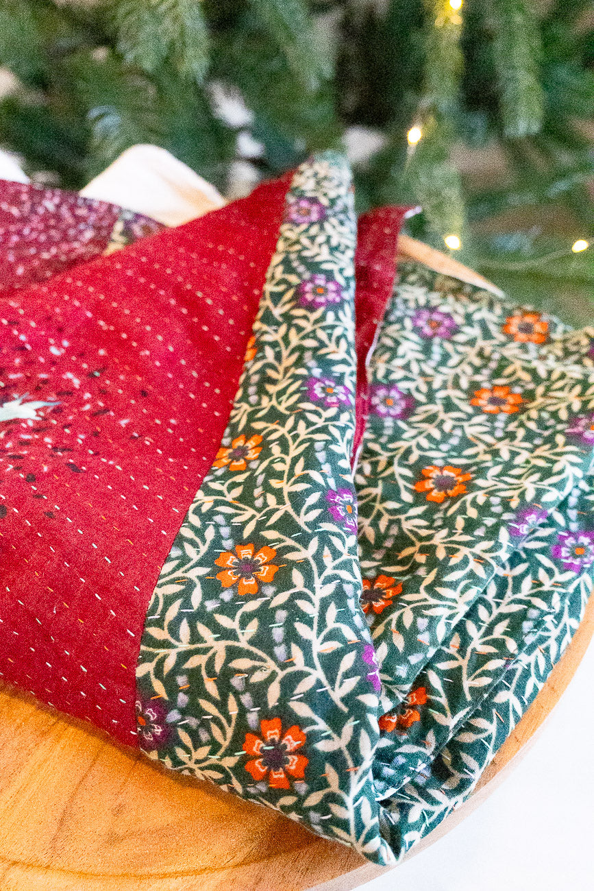 Kantha Christmas Tree Skirt - No. 7