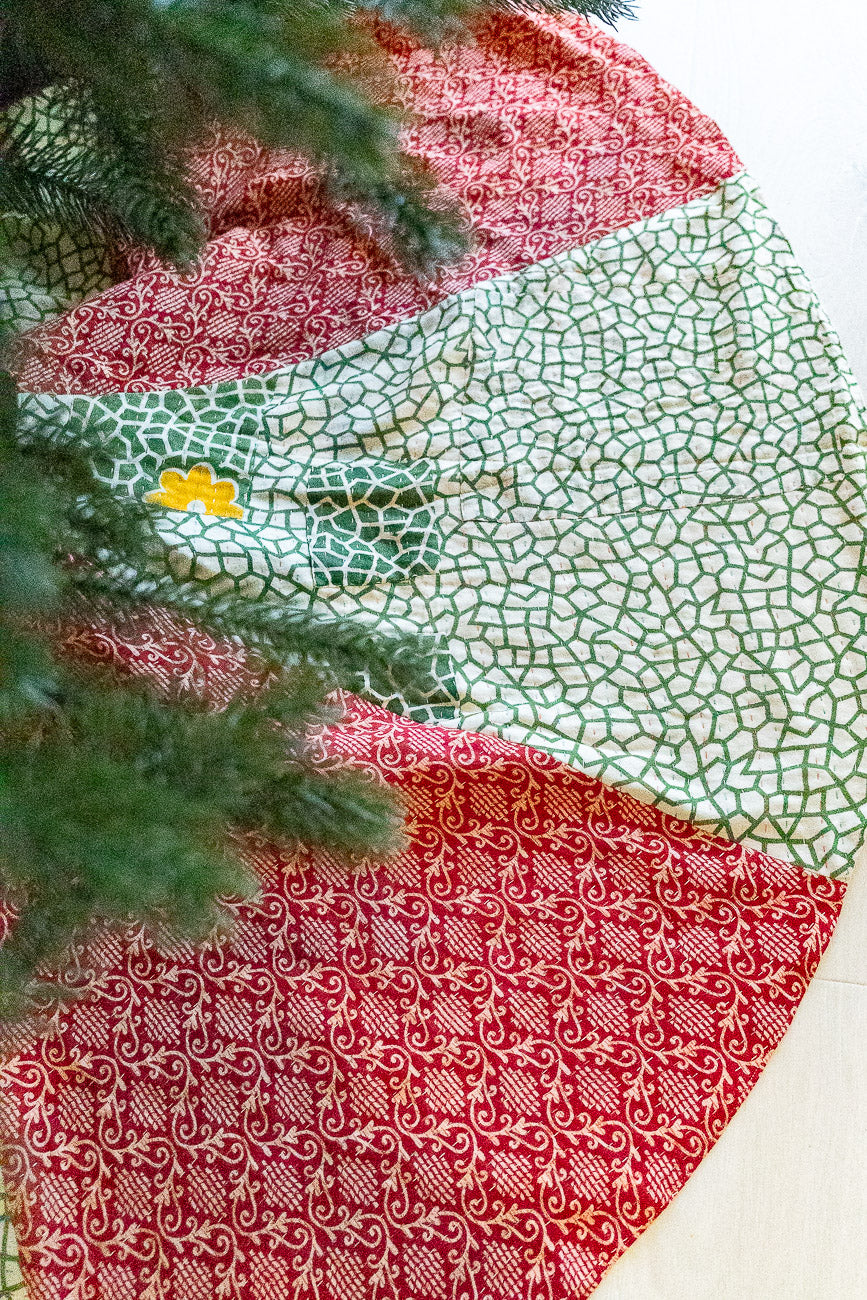 Kantha Christmas Tree Skirt - No. 8