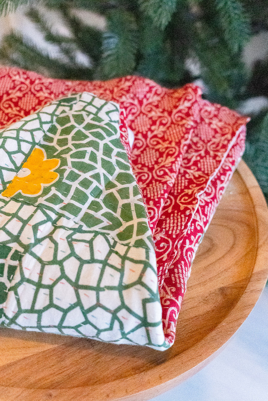 Kantha Christmas Tree Skirt - No. 8