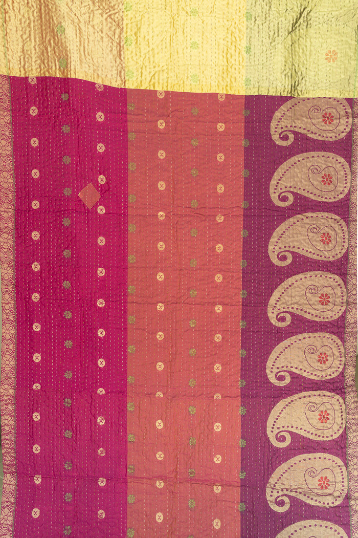 Kantha Silk Throw Blanket