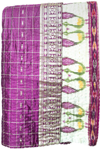 Kantha Silk Throw Blanket
