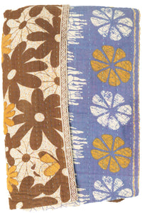 Kantha Large Throw Blanket