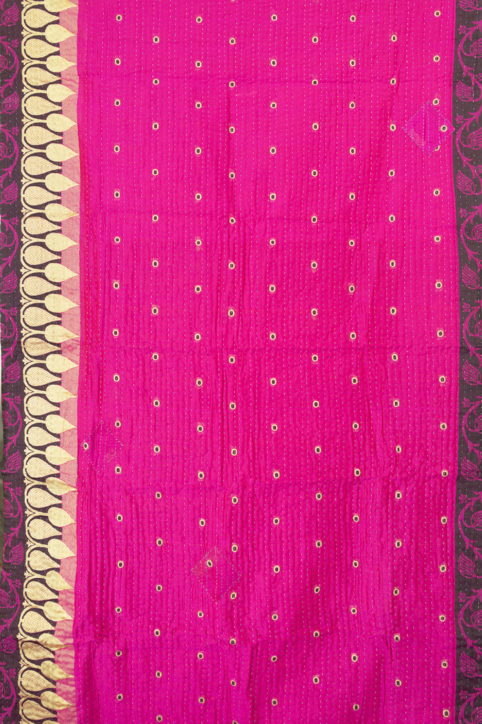 Numinous Silk Blend Kantha Throw Blanket