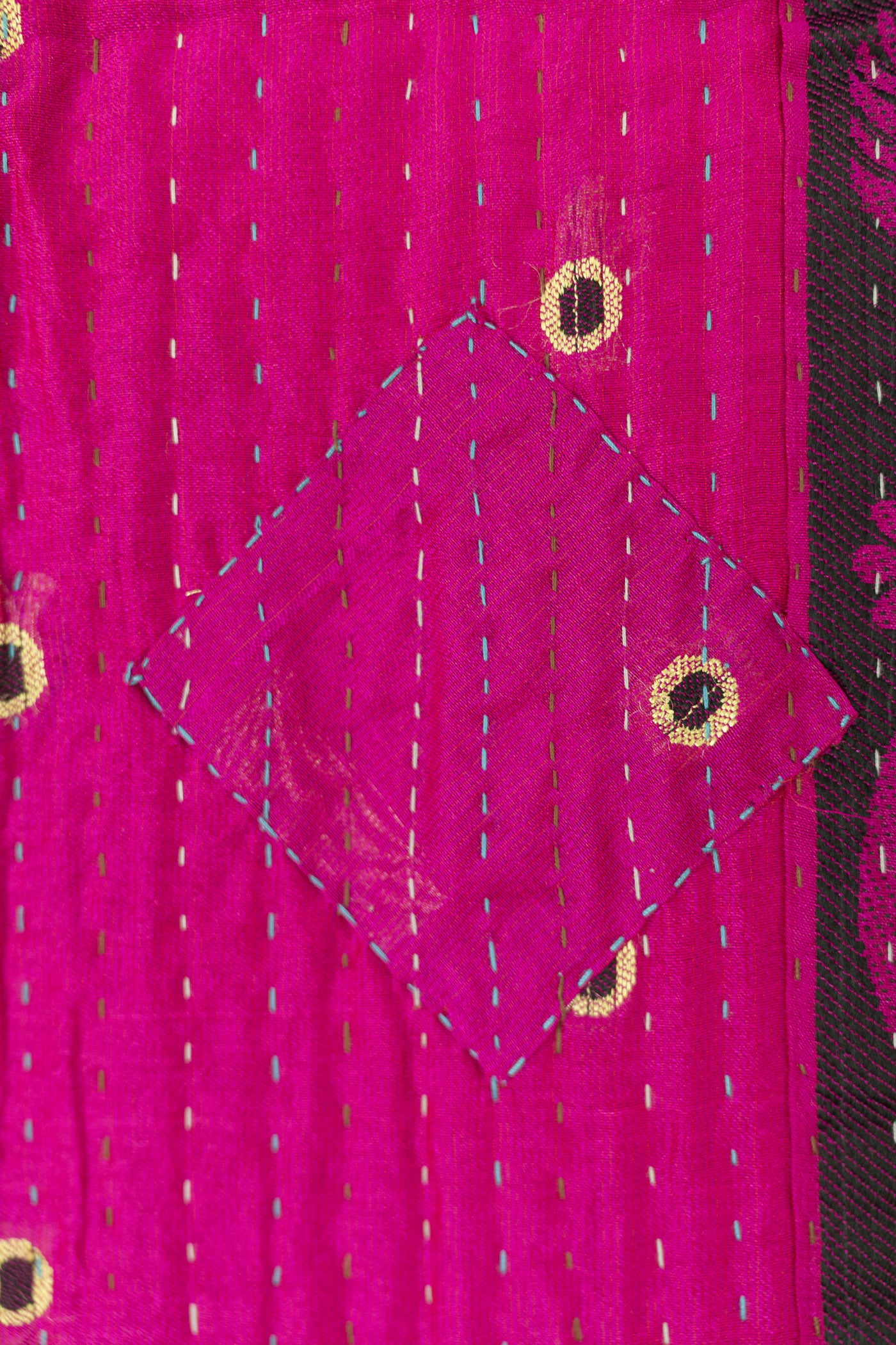 Numinous Silk Blend Kantha Throw Blanket