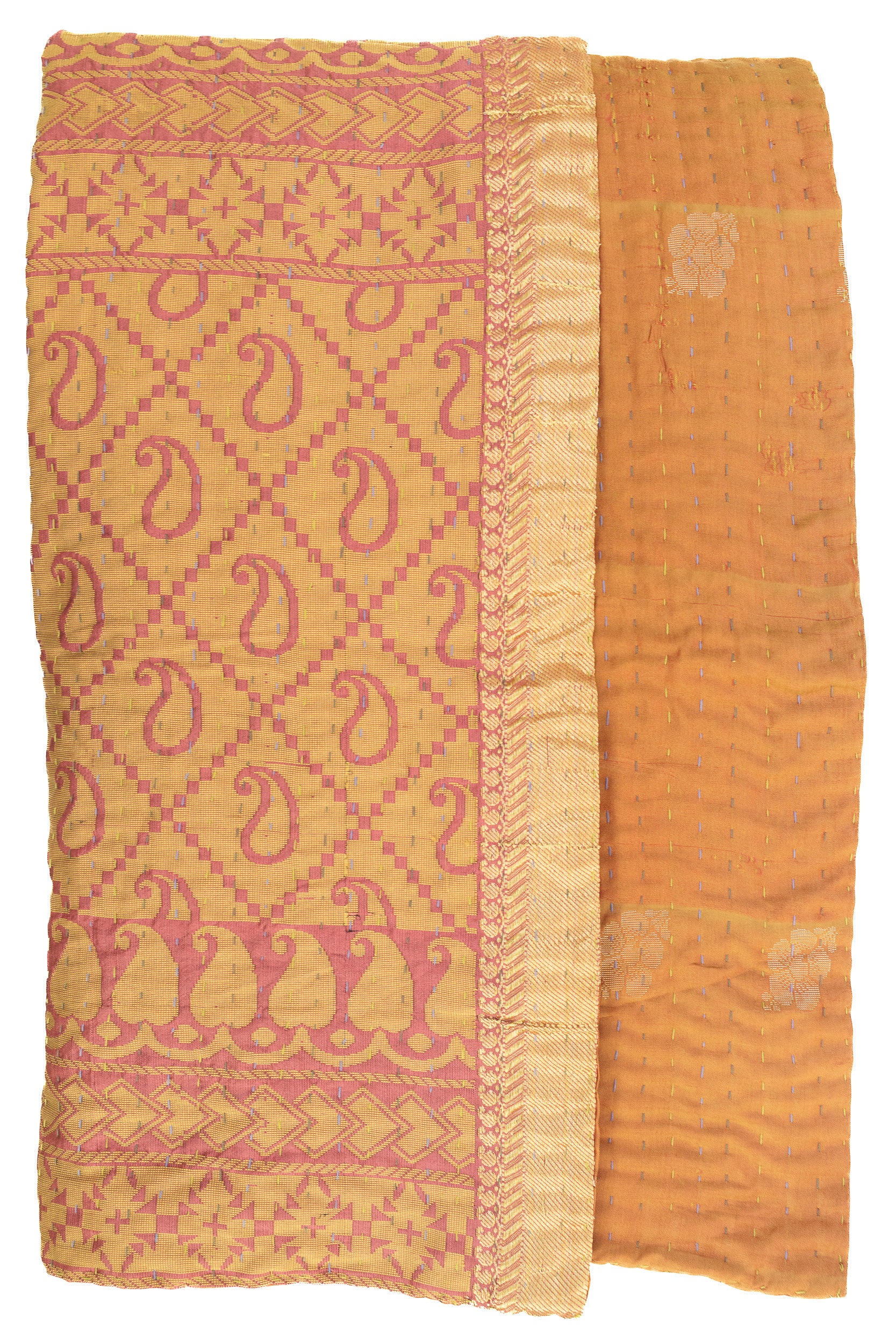 Kantha Silk Throw Blanket