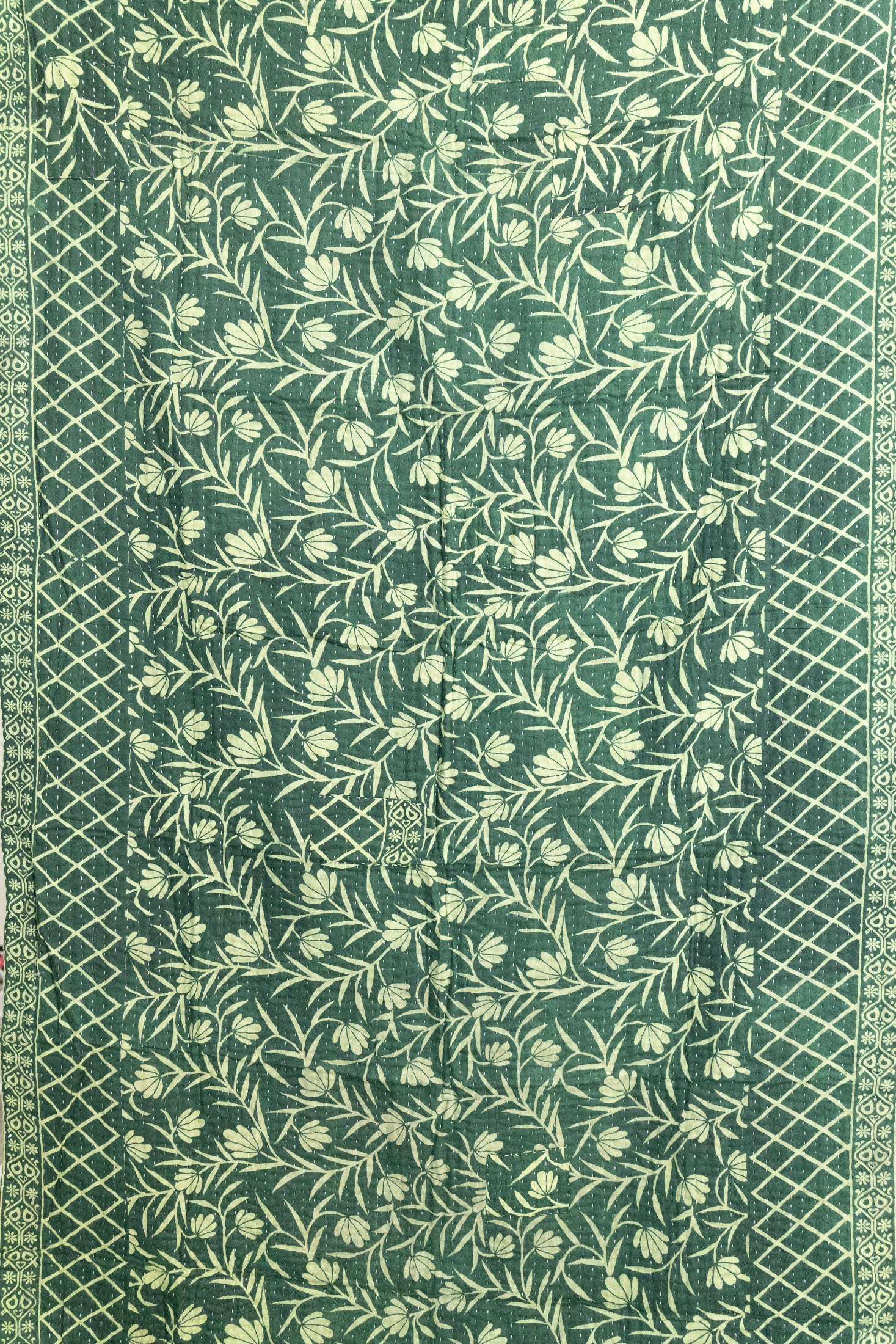 Peppermint Holiday Kantha Blanket