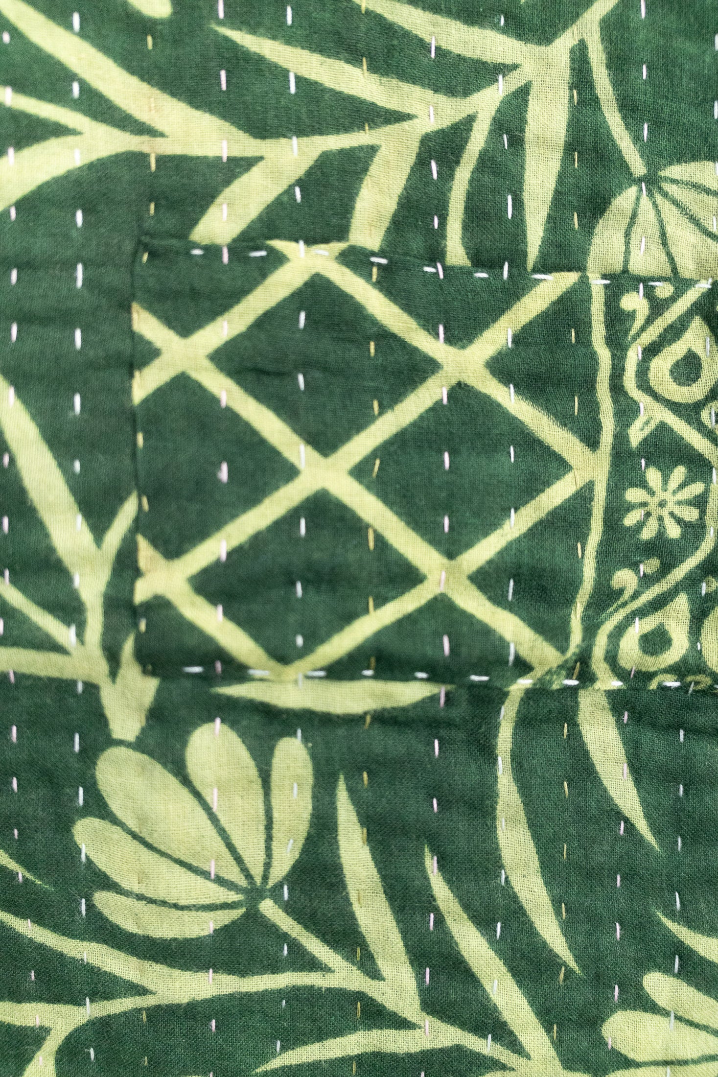 Peppermint Holiday Kantha Blanket