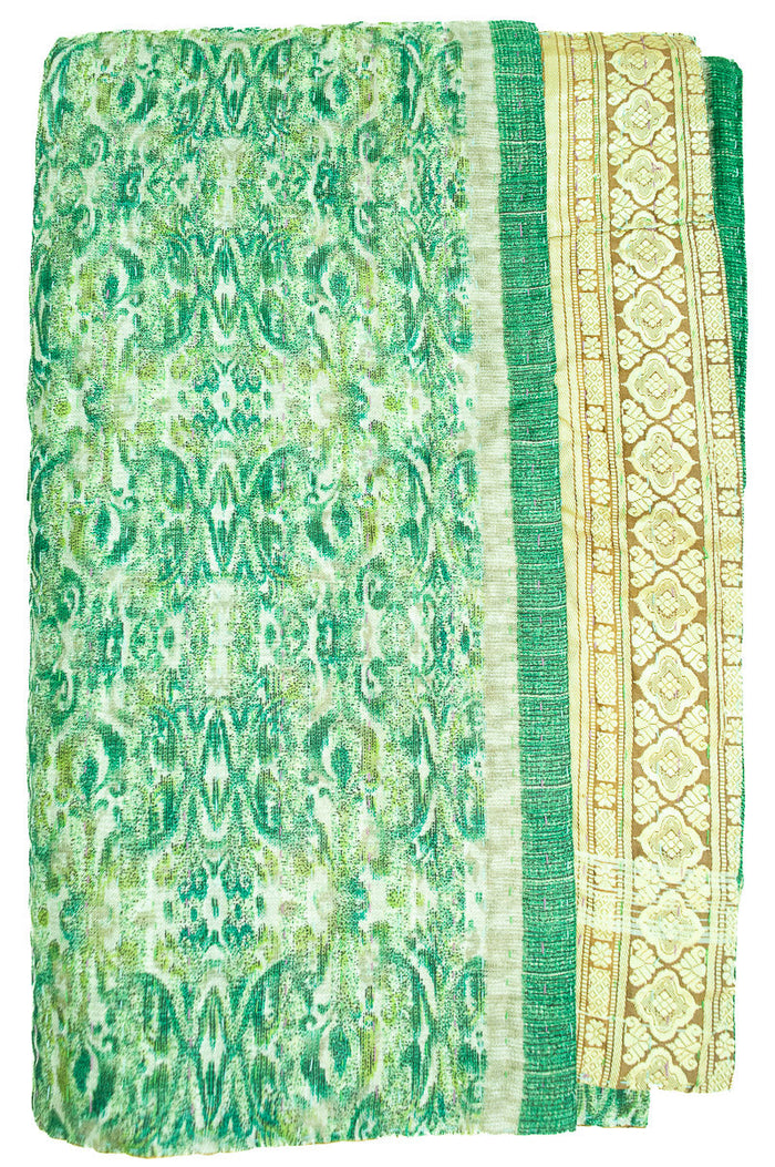 Kantha Silk Throw Blanket