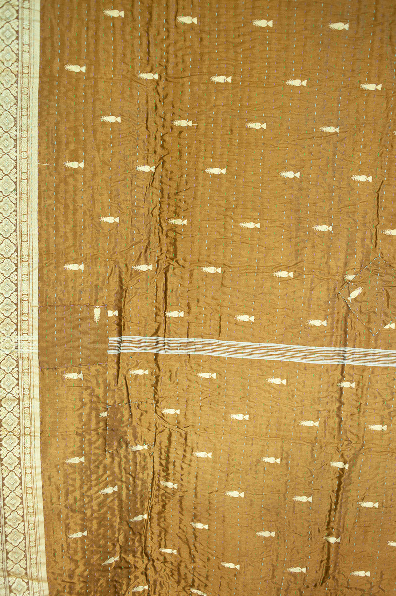 Pine Silk Blend Kantha Throw