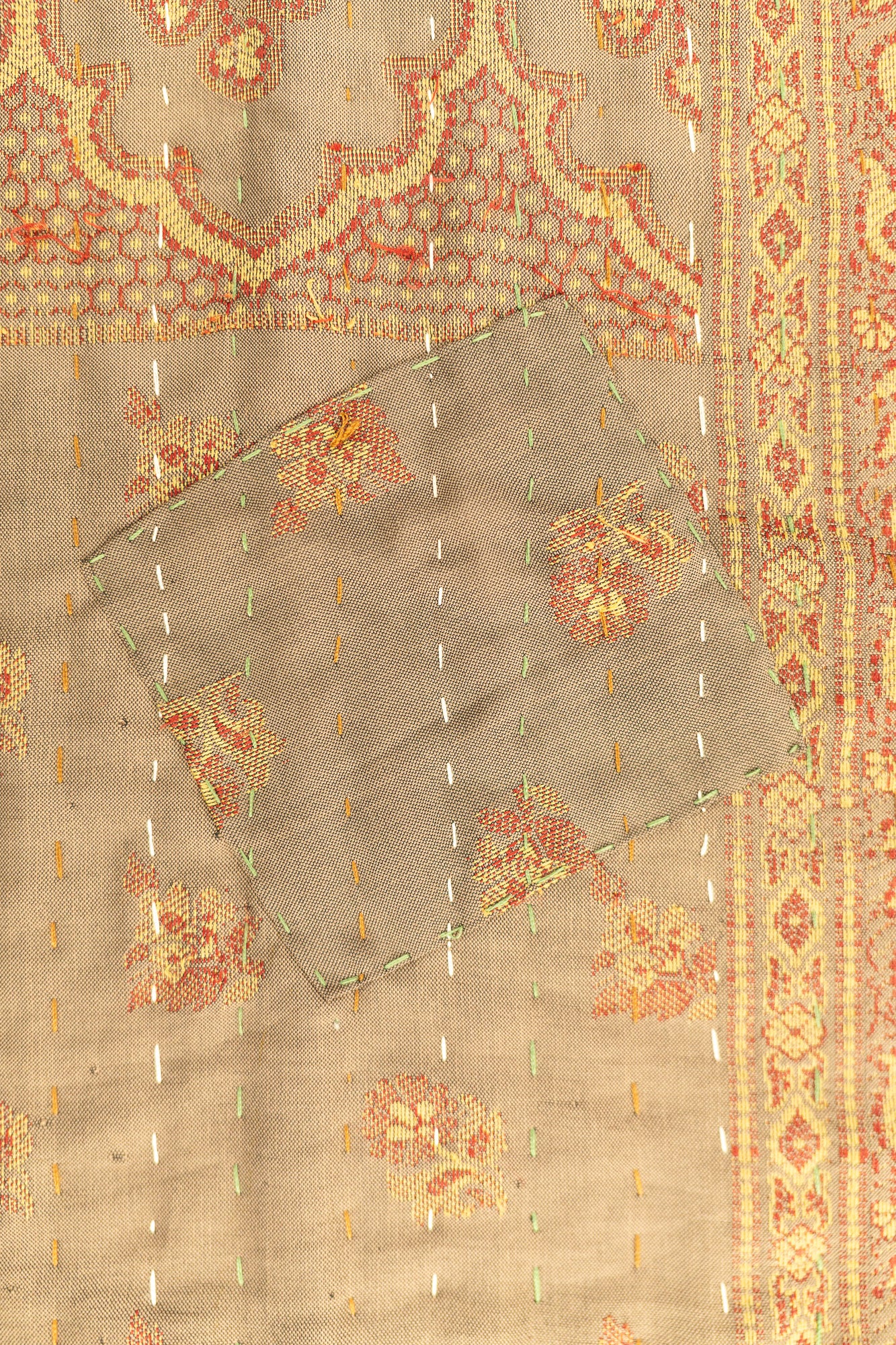 Plum Silk Blend Kantha Throw