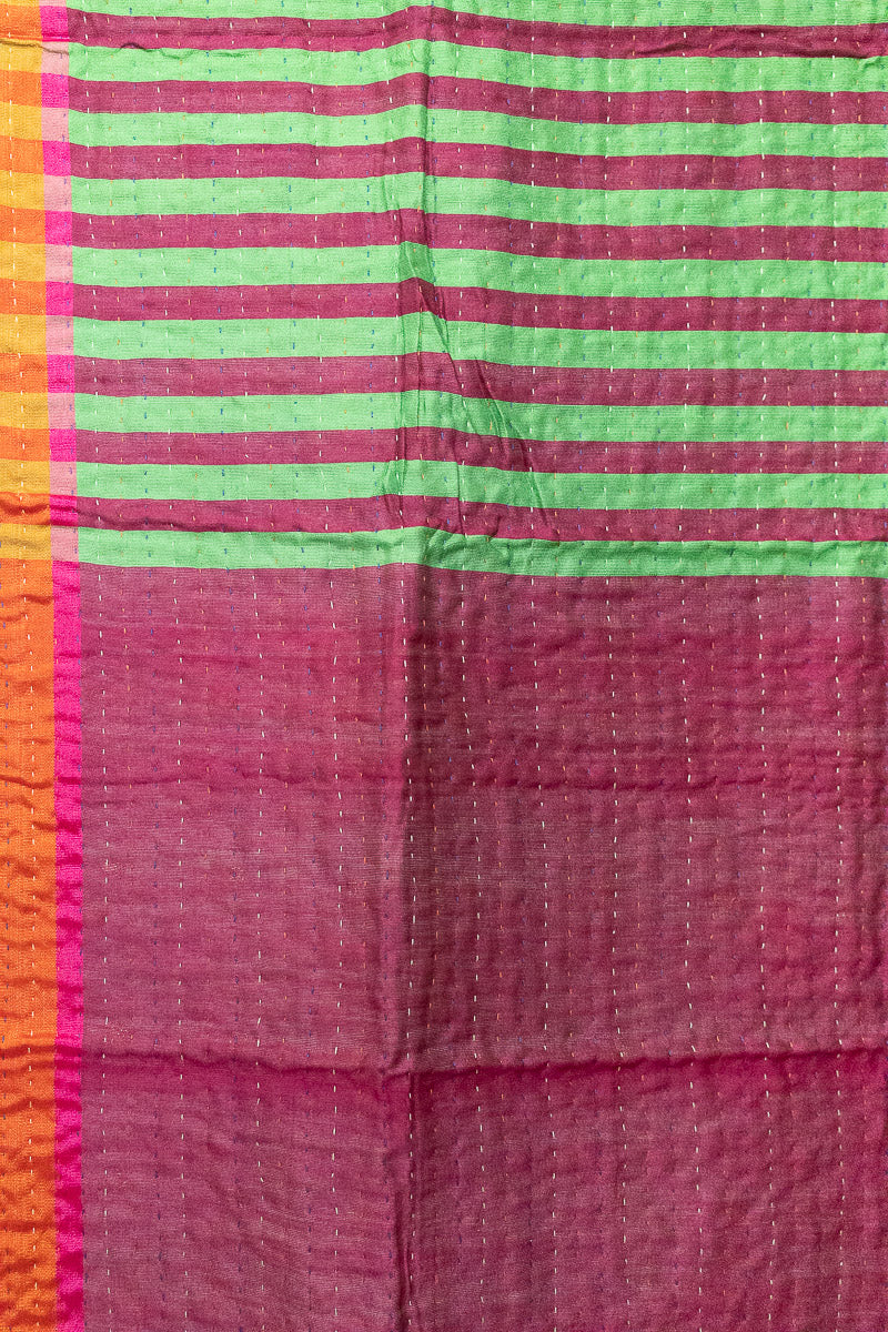 Poppy Silk Blend Kantha Throw