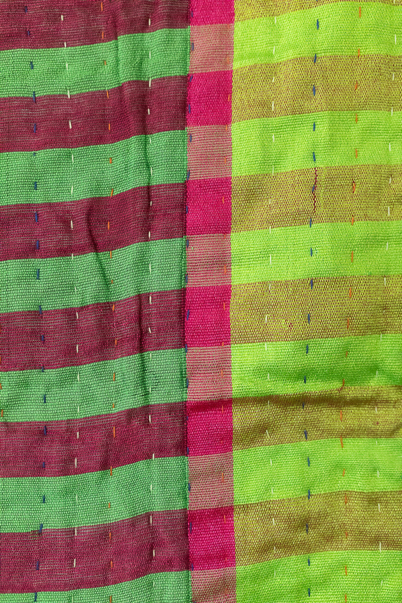 Poppy Silk Blend Kantha Throw