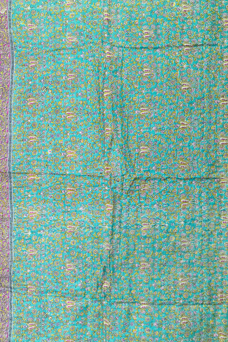 Poppy Silk Blend Kantha Throw