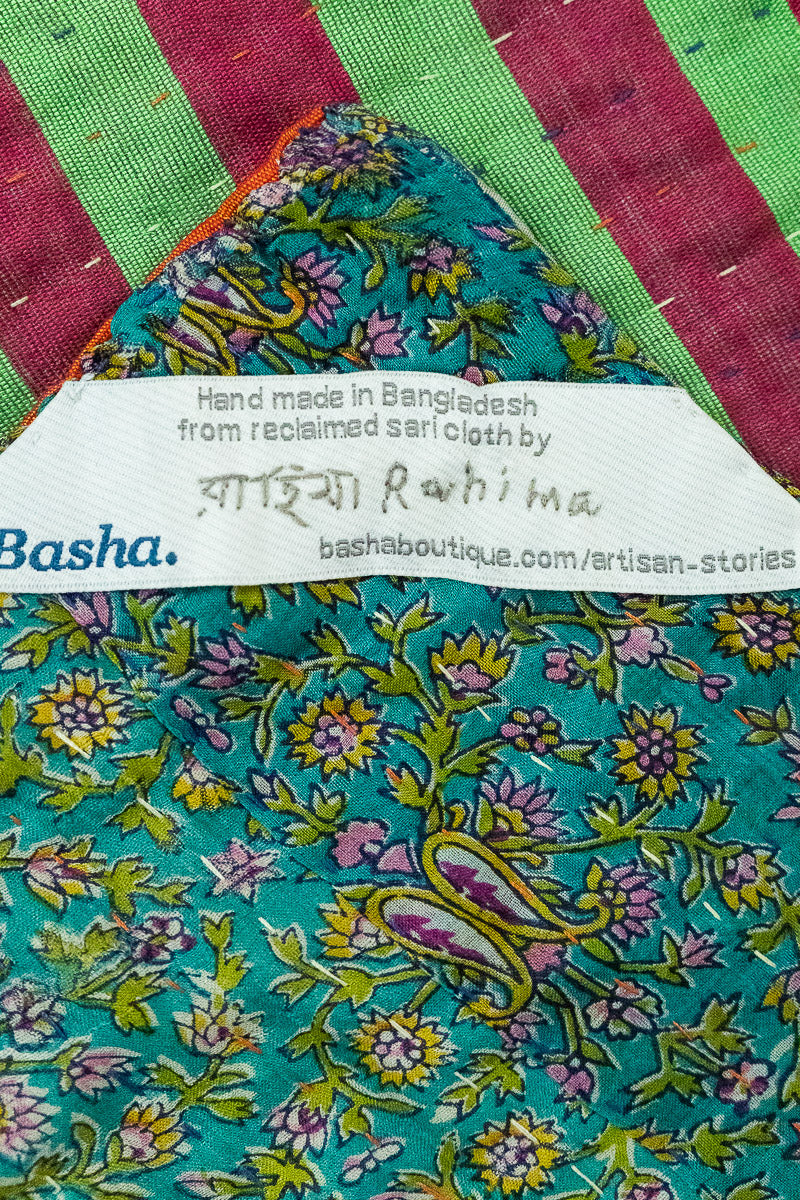 Poppy Silk Blend Kantha Throw