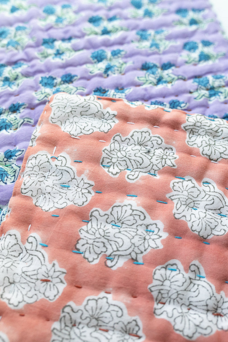 Blockprint Trivet/Potholder Gift Set - Bright