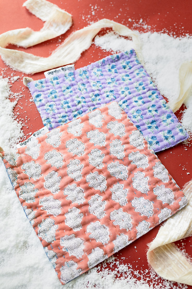 Blockprint Trivet/Potholder Gift Set - Bright