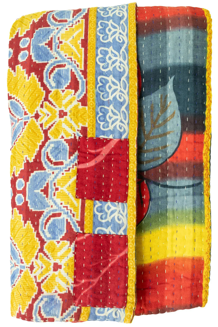 Pristine Kantha Throw Blanket